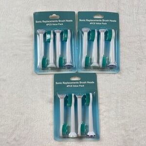 12 Pack Generic Sonic Replacement Brush Heads Compatible with P-HX-6014 White